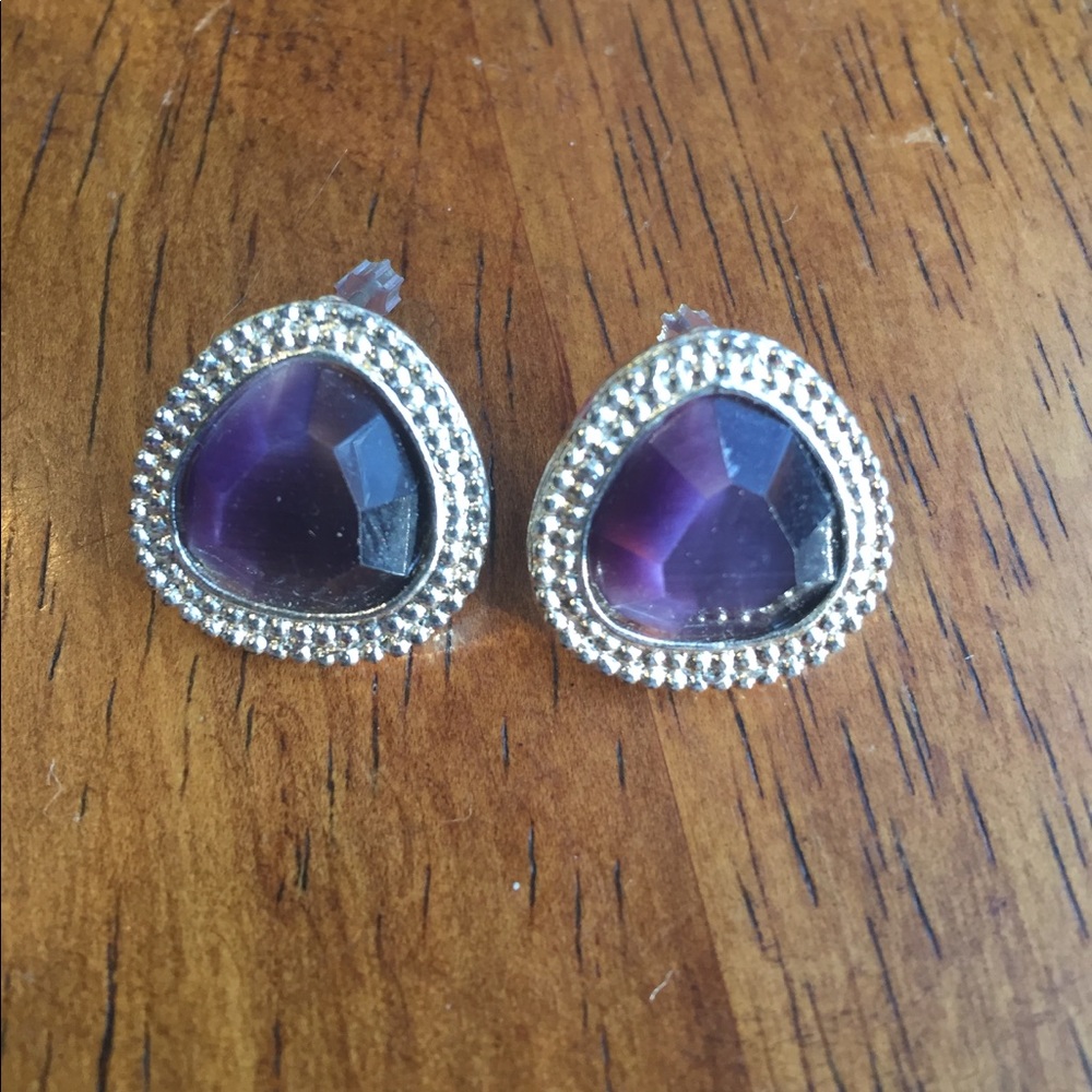Purple gem earrings